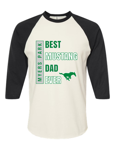 Myers Park Mustangs Best Mustang Dad Men's Baseball T-Shirt