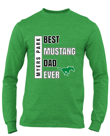 Myers Park Mustangs Best Mustang Dad Men's LS T-Shirt