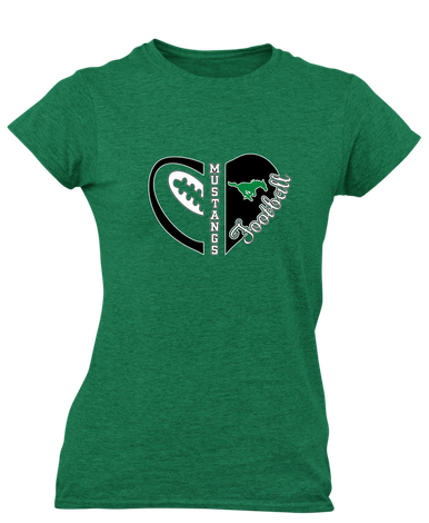 Myers Park Mustangs Heart Football Women's Premium SS T-Shirt