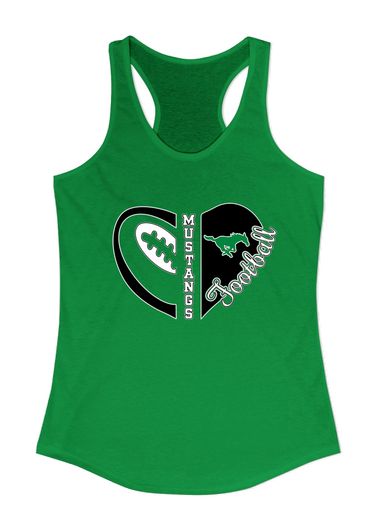 Myers Park Mustangs Heart Football Women's Tank Top