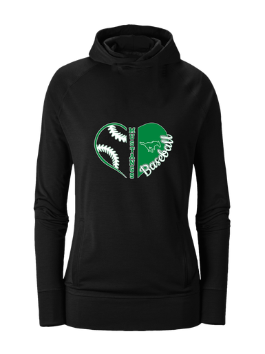 Myers Park Mustangs Heart Baseball Women's Hoodie