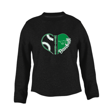 Myers Park Mustangs Heart Baseball Women's Sweatshirt