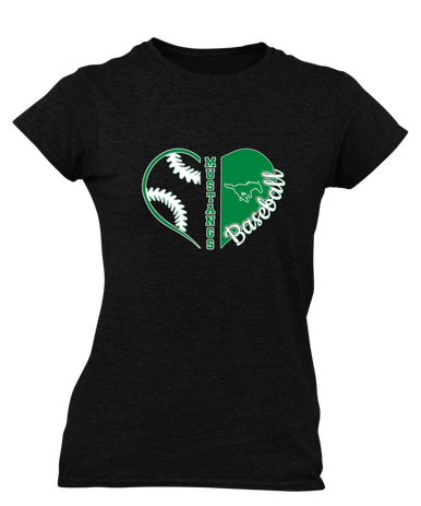 Myers Park Mustangs Heart Baseball Women's Premium SS T-Shirt