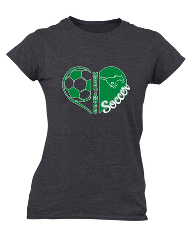 Myers Park Mustangs Heart Soccer Women's SS T-Shirt
