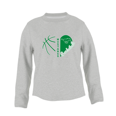 Myers Park Mustangs Heart Basketball Women's Sweatshirt