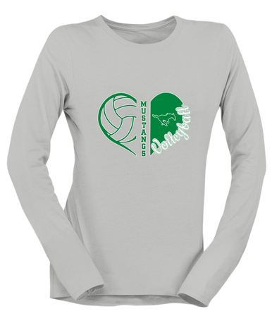 Myers Park Mustangs Heart Volleyball Women's Premium LS T-Shirt