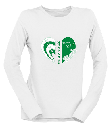 Myers Park Mustangs Heart Track Women's Premium LS T-Shirt