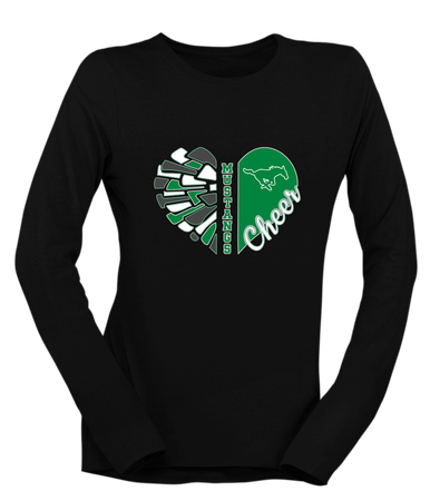Myers Park Mustangs Heart Cheer Women's Premium LS T-Shirt