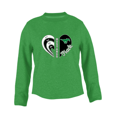 Myers Park Mustangs Heart Track Women's Sweatshirt