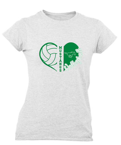 Myers Park Mustangs Heart Volleyball Women's Premium SS T-Shirt