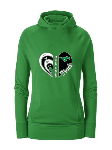 Myers Park Mustangs Heart Track Women's Hoodie