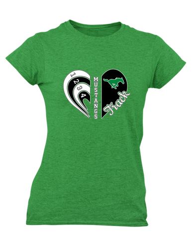 Myers Park Mustangs Heart Track Women's SS T-Shirt