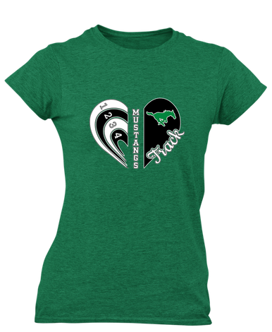 Myers Park Mustangs Heart Track Women's Premium SS T-Shirt