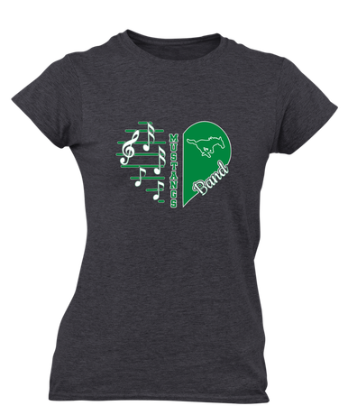 Myers Park Mustangs Heart Band Women's Premium SS T-Shirt