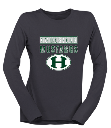 Homestead Mustangs Mascot #9 Women's Premium LS T-Shirt