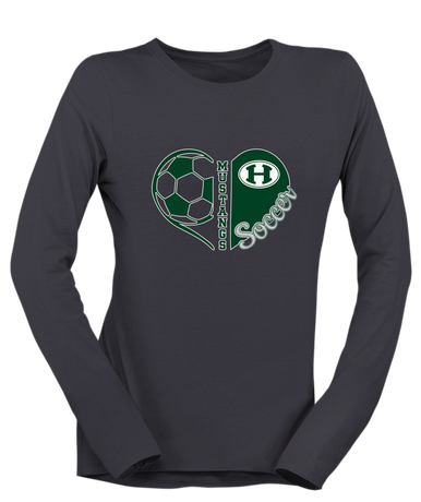 Homestead Mustangs Heart Soccer Women's LS T-Shirt
