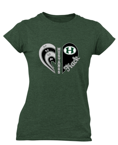 Homestead Mustangs Heart Track Women's SS T-Shirt