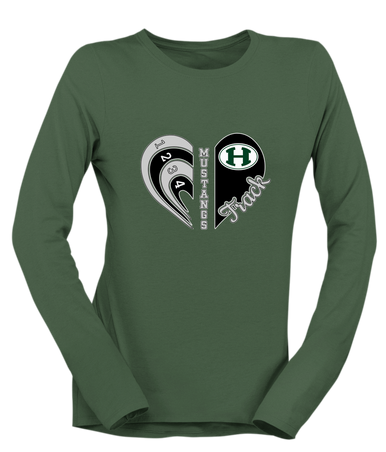 Homestead Mustangs Heart Track Women's Premium LS T-Shirt