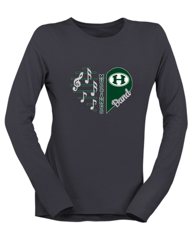 Homestead Mustangs Heart Band Women's LS T-Shirt