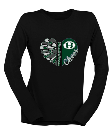 Homestead Mustangs Heart Cheer Women's Premium LS T-Shirt