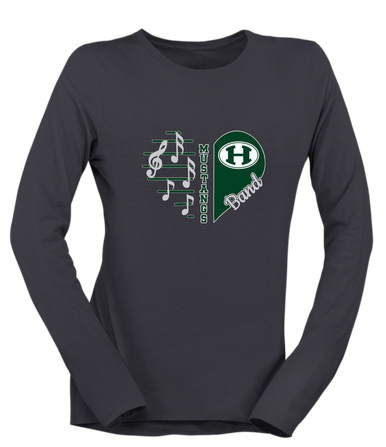 Homestead Mustangs Heart Band Women's Premium LS T-Shirt