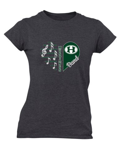 Homestead Mustangs Heart Band Women's SS T-Shirt