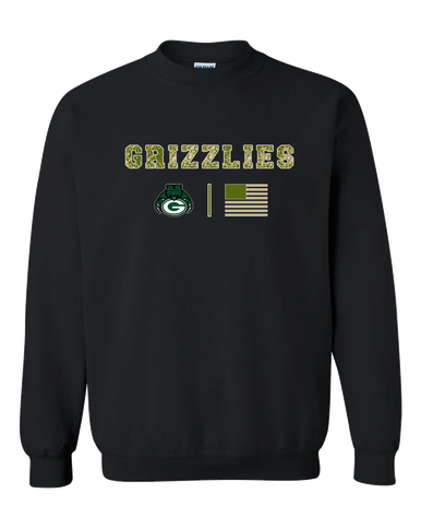 Granite Bay Grizzlies Camo Flag Men's Sweatshirt