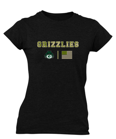 Granite Bay Grizzlies Camo Flag Women's SS T-Shirt