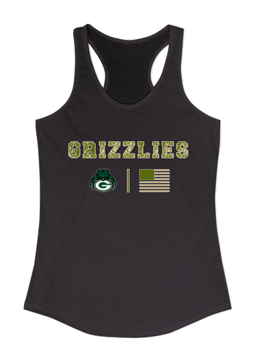 Granite Bay Grizzlies Camo Flag Women's Tank Top