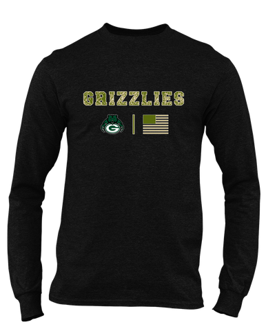 Granite Bay Grizzlies Camo Flag Men's Premium LS T-Shirt