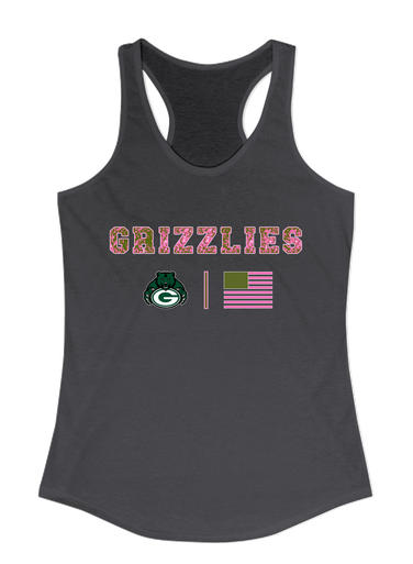 Granite Bay Grizzlies Pink Camo Flag Women's Tank Top