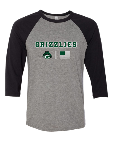 Granite Bay Grizzlies Team Colors Flag Women's Baseball T-Shirt