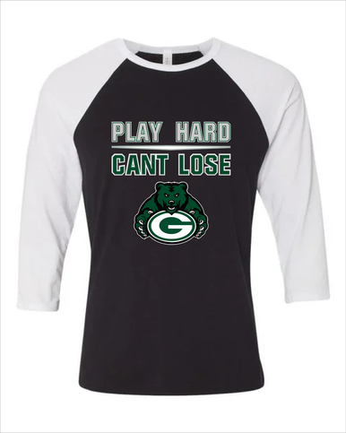 Granite Bay Grizzlies Play Hard, Can't Lose Women's Baseball T-Shirt