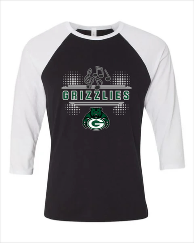 Granite Bay Grizzlies Band # 3 Women's Baseball T-Shirt