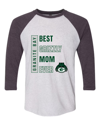 Granite Bay Grizzlies Best Grizzly Mom Women's Baseball T-Shirt