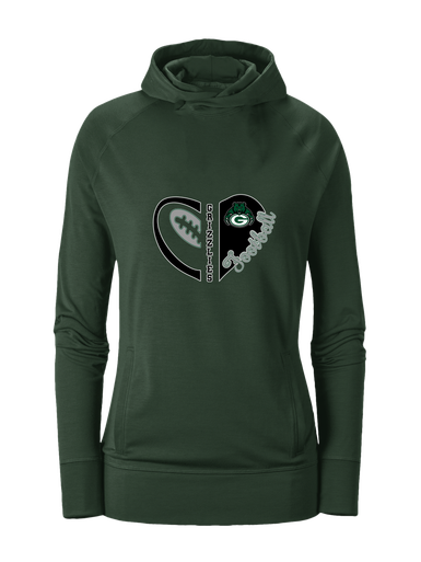 Granite Bay Grizzlies Heart Football Women's Hoodie