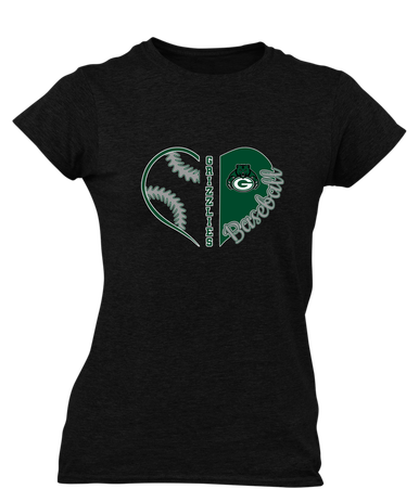 Granite Bay Grizzlies Heart Baseball Women's SS T-Shirt