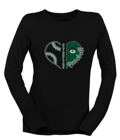 Granite Bay Grizzlies Heart Baseball Women's LS T-Shirt