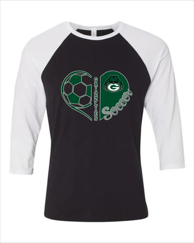 Granite Bay Grizzlies Heart Soccer Women's Baseball T-Shirt