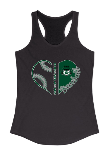 Granite Bay Grizzlies Heart Baseball Women's Tank Top