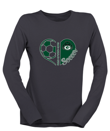 Granite Bay Grizzlies Heart Soccer Women's LS T-Shirt