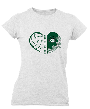 Granite Bay Grizzlies Heart Volleyball Women's Premium SS T-Shirt
