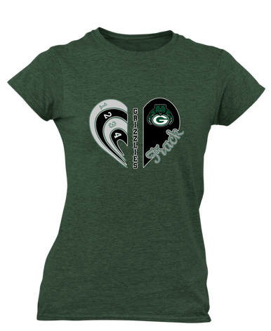 Granite Bay Grizzlies Heart Track Women's SS T-Shirt