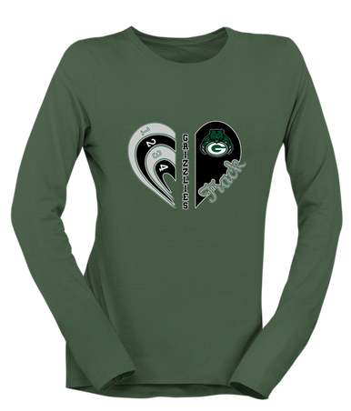 Granite Bay Grizzlies Heart Track Women's LS T-Shirt