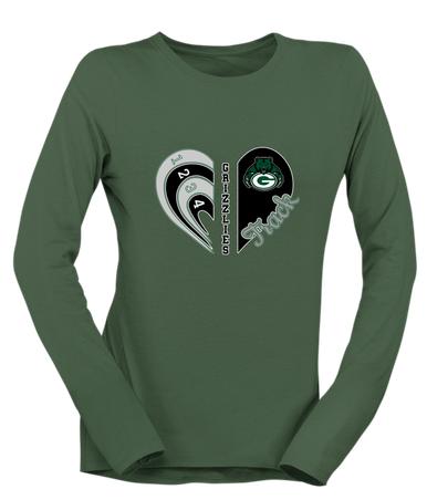 Granite Bay Grizzlies Heart Track Women's Premium LS T-Shirt