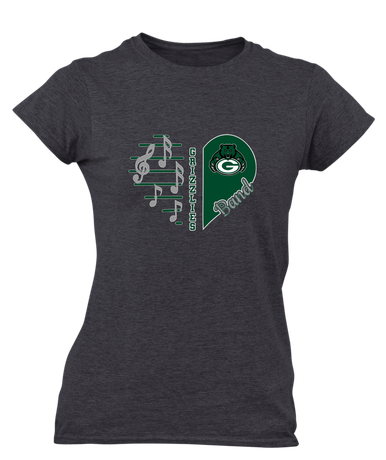 Granite Bay Grizzlies Heart Band Women's SS T-Shirt