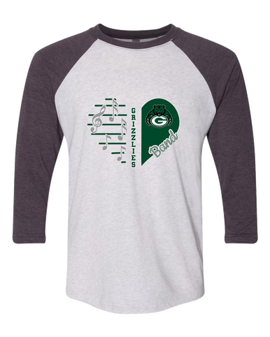 Granite Bay Grizzlies Heart Band Women's Baseball T-Shirt