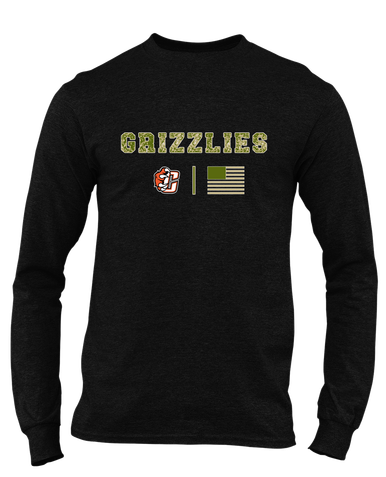 Central East Grizzlies Camo Flag Men's Premium LS T-Shirt