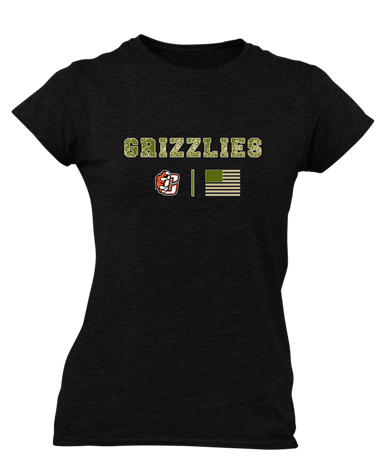Central East Grizzlies Camo Flag Women's SS T-Shirt