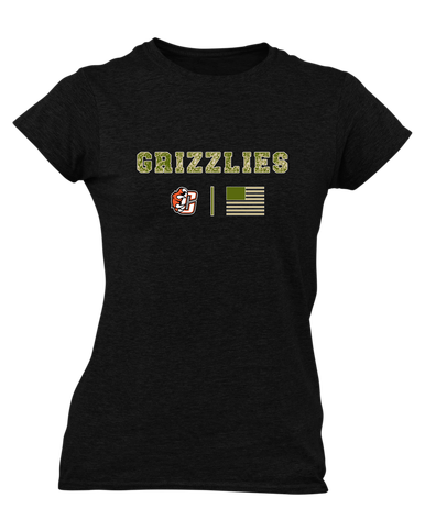 Central East Grizzlies Camo Flag Women's Premium SS T-Shirt